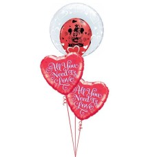 Bukiet 511 Deco Bubble â€“ Stylish Hearts Qualatex #29505 21827-2